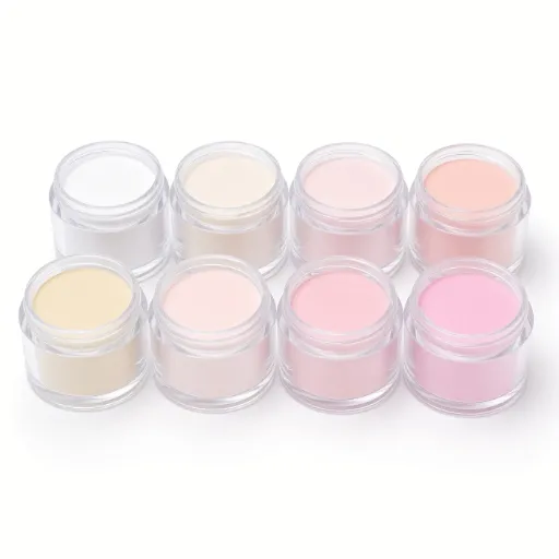 Set de 8 colores de polvo para inmersión de uñas de 0.35oz / Polvo acrílico puro.