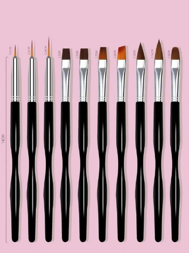 Set de 10 piezas de pinceles para arte de uñas