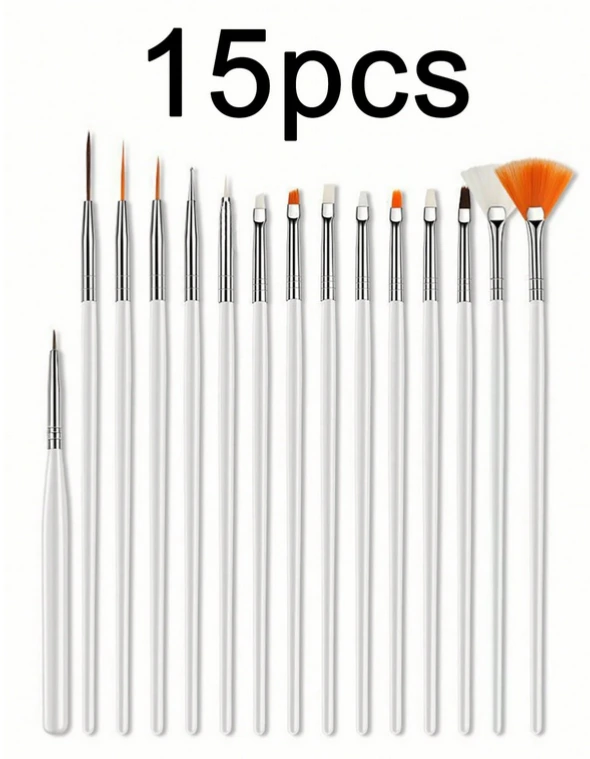 [sb2412121041827824] Set de 15 piezas de herramientas de arte de uñas. (Blanco)