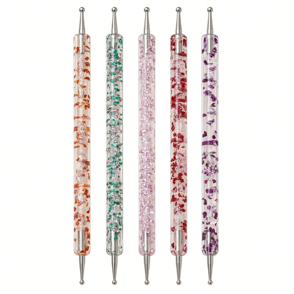 Set de 5 piezas Bolígrafos de puntos de colores brillantes para diseño de arte de uñas.