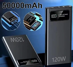 Batería externa portátil de alta capacidad. Cargador USB portátil con dispositivos Android/iPhone (2 salidas USB, Tipo-C, Micro), batería de polímero de litio con LED y pantalla digital, segura y estable