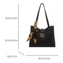 Bolso de hombro de PU con decoración de pañuelo