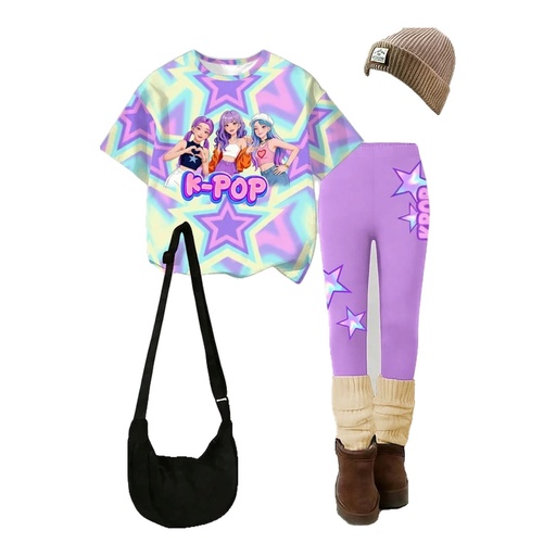 Conjunto de niña: camiseta y mallas, KPOP y estrellas