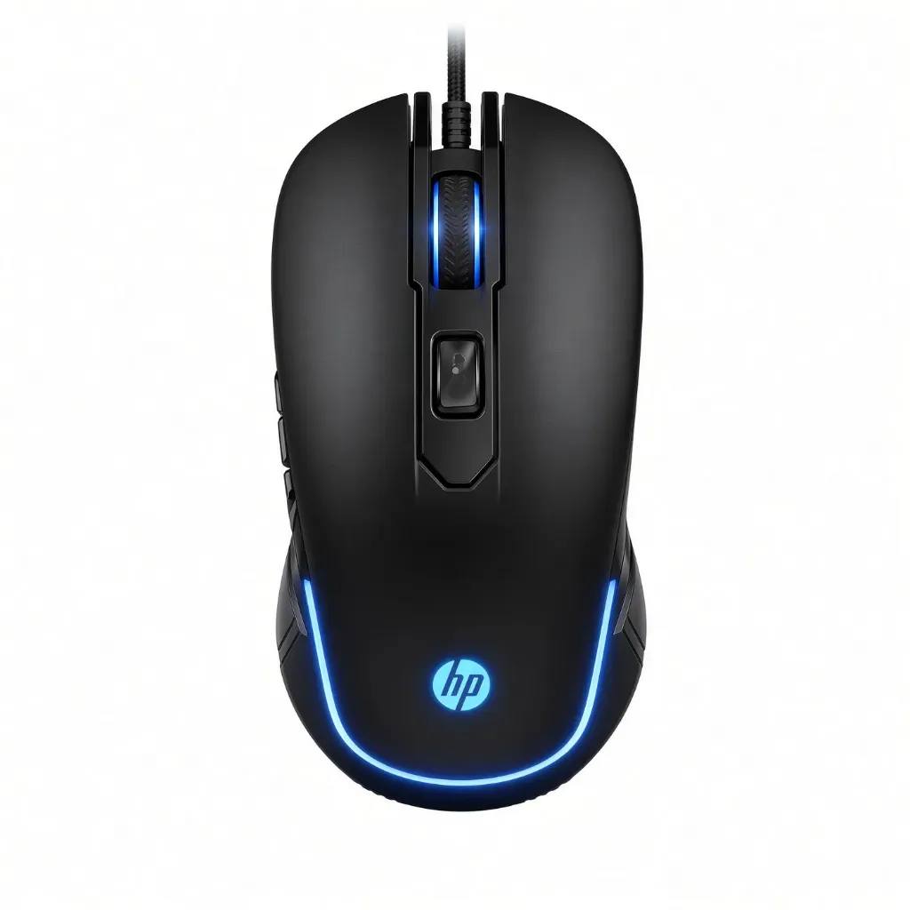 Ratón Gaming M200 HP, de conexión alámbrica. Diseño ergonómico e iluminación LED