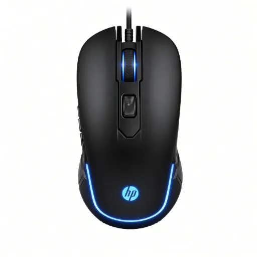 Ratón Gaming M200 HP, de conexión alámbrica. Diseño ergonómico e iluminación LED
