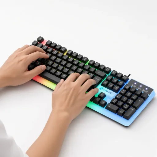 Set de teclado de juegos y ratón con retroiluminación de siete colores.