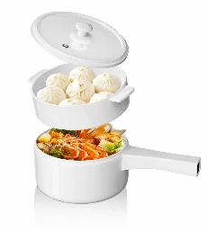 Olla Eléctrica de 1.5L (50.72oz) de bajo consumo (350-700 W), ideal para estación de energía. Con Vaporera y Control de Potencia Dual | Multi-Cocina | Opción de Cocción Rápida, Protección contra Sobrecalentamiento.