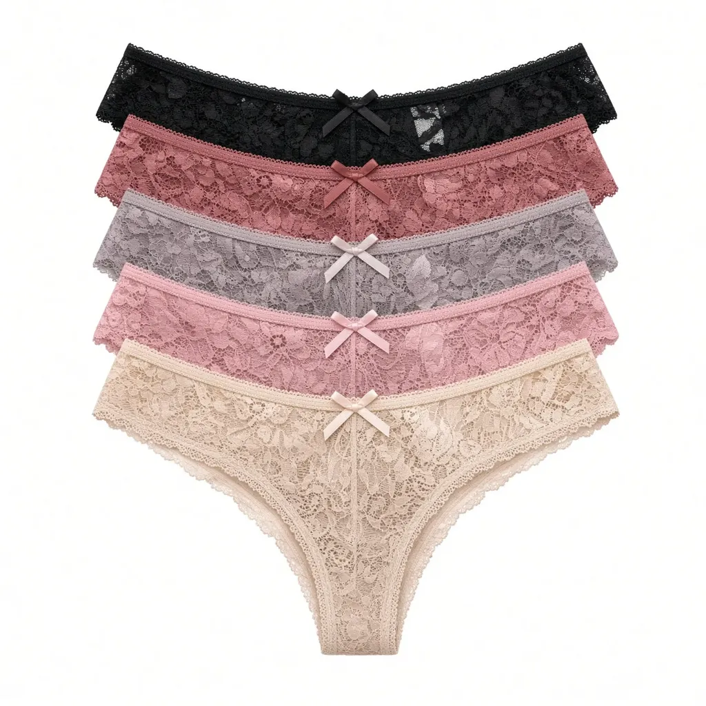 Set de 12 piezas Bragas de encaje elegantes y cómodas para dama