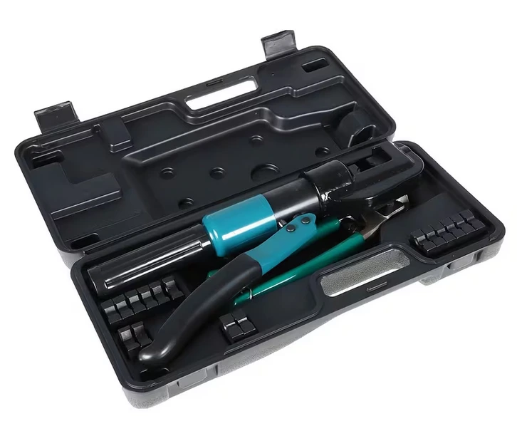 Herramienta de Crimpado Hidráulico Manual YQK-70 para Terminales de Batería – Kit Completo con Matrices Hexagonales 6-70 mm² + Estuche