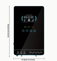 Inversor híbrido solar de 4000W DC24V 120VAC onda sinusoidal pura con arranque sin batería integrado, cargador solar MPPT de 140A, pantalla LCD de 6.25 pulgadas y botones táctiles.