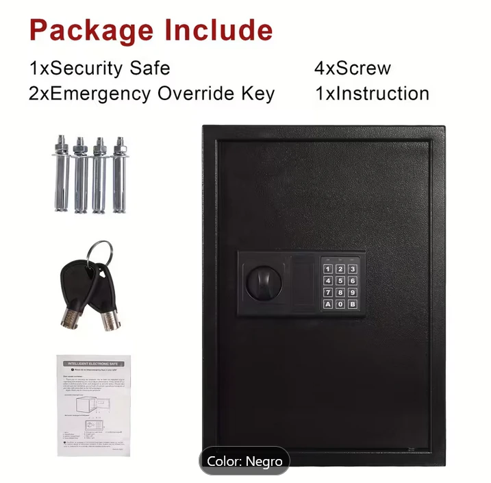 Caja Fuerte de Seguridad de Acero con Forro Interior, Kit de Fijación y Teclado Digital, 19.7 x 13.8 x 11.8 Pulgadas,
