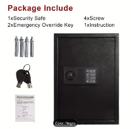 Caja Fuerte de Seguridad de Acero con Forro Interior, Kit de Fijación y Teclado Digital, 19.7 x 13.8 x 11.8 Pulgadas,