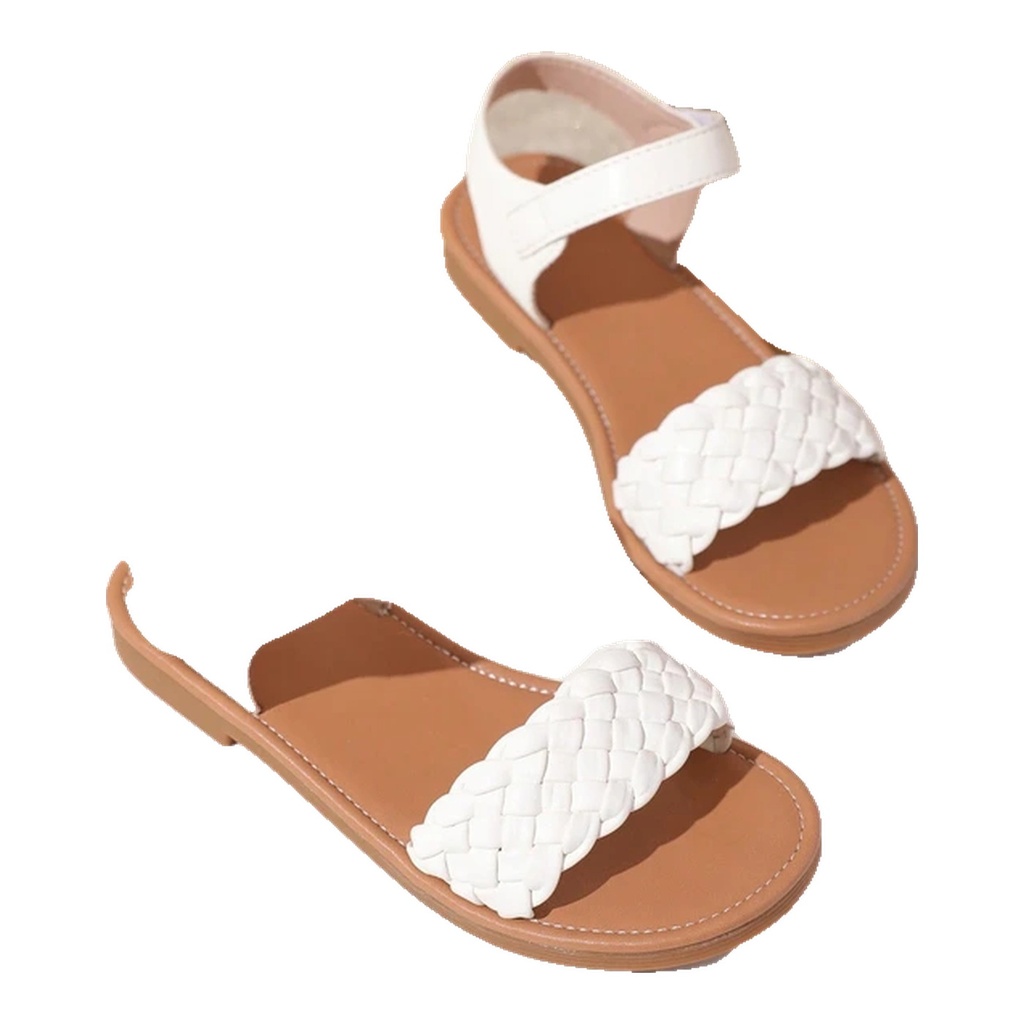 Sandalias blancas para niñas con correa ajustable de en el tobillo