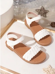 Sandalias blancas para niñas con correa ajustable de en el tobillo