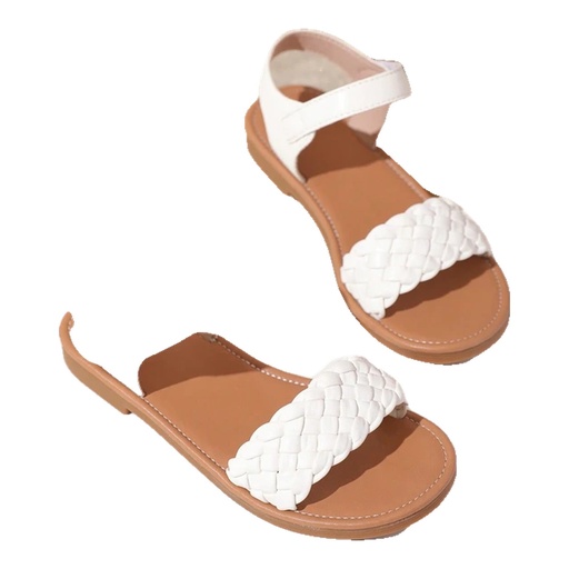 Sandalias blancas para niñas con correa ajustable de en el tobillo