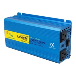 Inversor de Onda Sinusoidal Pura LVYUAN 1000W/2000W Pico – 12V a 110V/120V para Vehículos y Embarcaciones | 2 Tomas AC + 2 USB