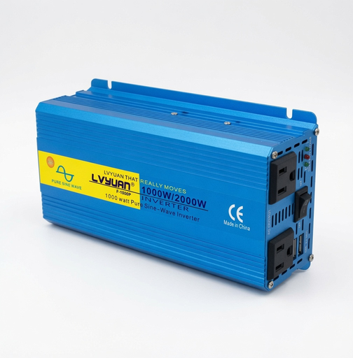 Inversor de Onda Sinusoidal Pura LVYUAN 1000W/2000W Pico – 12V a 110V/120V para Vehículos y Embarcaciones | 2 Tomas AC + 2 USB