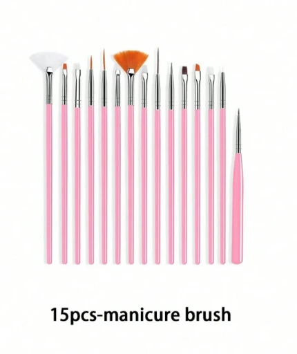 Set de 15 piezas de herramientas de arte de uñas.