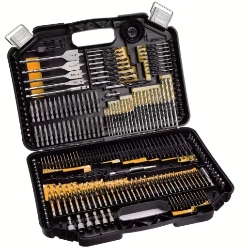Juego de 246 Piezas de Brocas MAISSBATEL para Madera Metal Albañilería y Puntas de Destornillador en Estuche