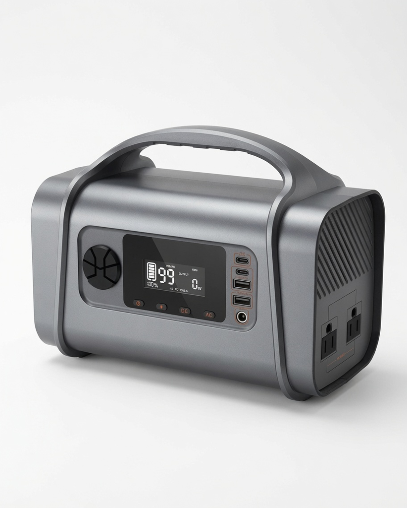 Estación de Energía Portátil 296Wh 200W Pico 400W Batería Litio AC 110V USB-C PD 60W Luz LED Solar Camping RV