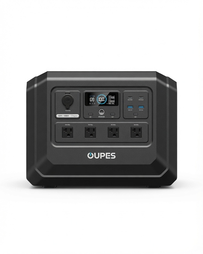 OUPES 1024Wh 1800W Mega 1 Lite Estación de Energía Portátil, Batería de Respaldo Lifepo4 con 4 Salidas de CA de 1800W (Pararrayos 4500W)/USB-C de 140W, Carga Completa en 46 Min, 20Ms UPS, Generador Solar para Viajes por Carretera, Camping