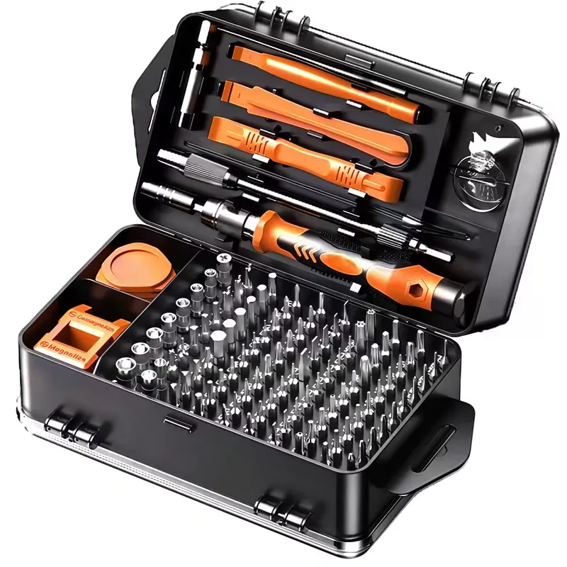 Juego de Destornilladores, 117 en 1 Destornilladores de Precisión con Tri-Ángulo, Más Puntas para Reparar iPhone, Android, Computadora, Laptop, Reloj, Gafas, etc. Agarre Antideslizante para un Sostén Cómodo y Seguro, Ergonómico