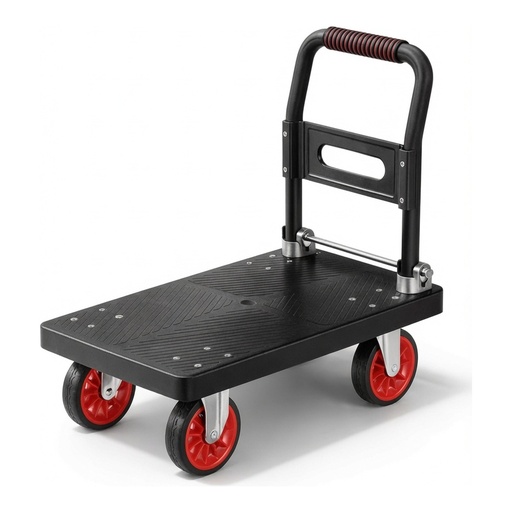 Carretilla de mano plegable de plataforma para carga pesada de 820 lb con correas de amarre, carrito de mano con opciones de capacidad de 660/190 lb, apta para almacén, patio, transporte de árbol de Navidad y regalos