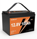 Batería LiFePO4 12V 100Ah grupo 24 – Batería de Litio Recargable de Ciclo Profundo para Solar, RV, Marina y Backup