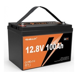 Batería LiFePO4 12V 100Ah grupo 24 – Batería de Litio Recargable de Ciclo Profundo para Solar, RV, Marina y Backup