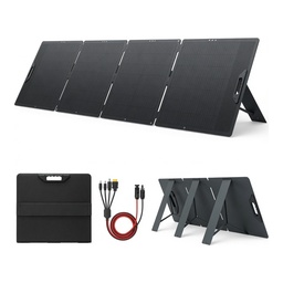 Panel Solar Portátil LVYUAN 400W Plegable – Eficiencia 23%, Mono Cristalino con 4 Soportes y Cable 3M (MC4 a DC5521/XT60) para Camping y RV