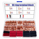 Kit 220 Piezas Terminales de Anillo SC Cobre para Cables de Batería Vehículos Barcos con Termorretráctil