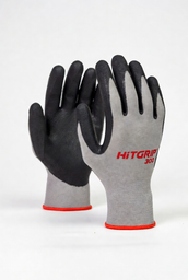 30 Pares Talla M de Guantes de Seguridad de Trabajo Nylon con Recubrimiento de Espuma de Nitrilo HITGRIP 300 – Antideslizantes, Transpirables, Compatibles con Pantalla Táctil, para Jardinería, Mecánica y Construcción