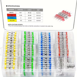 400 conectores autosoldables termorretráctiles para cables, empalmes aislados impermeables para uso marino, automotriz, camiones y botes