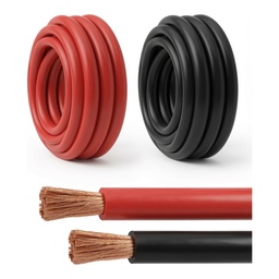 Cable de Soldadura / Batería 4 AWG 15FT Rojo + Negro – Cobre Puro de Alta Trenza para Inversores, Solar y Autos