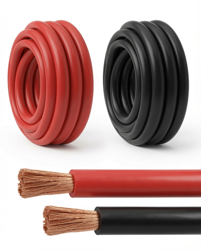Cable de Soldadura / Batería 4 AWG 15FT Rojo + Negro – Cobre Puro de Alta Trenza para Inversores, Solar y Autos