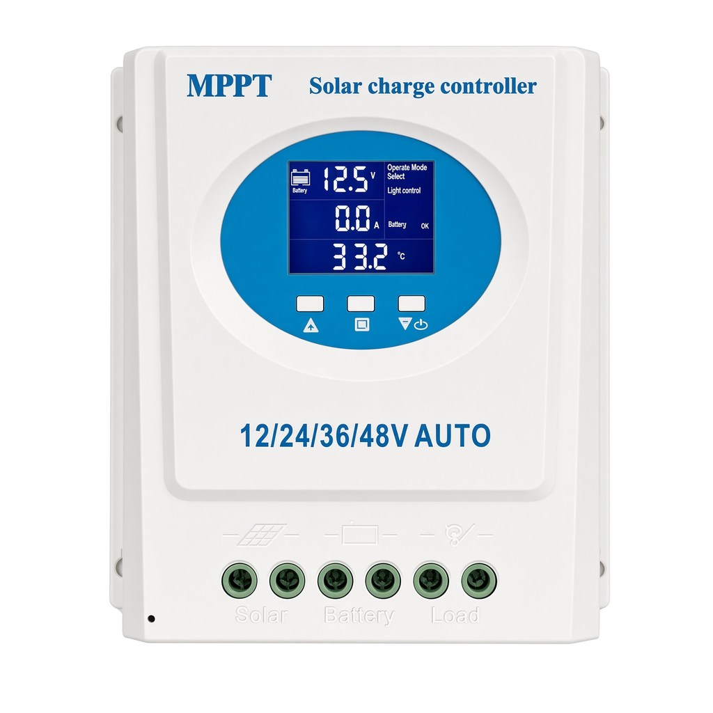 Controlador de Carga Solar MPPT 60A 100A 120A 12V/24V/36V/48V Voltaje Máximo de la Placa Fotovoltaica 100V Auto LCD Dual USB