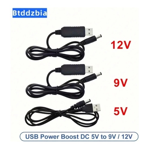 Cable USB a 9V con conector DC 5,5 x 2,1 mm