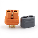 100 Piezas Conectores XT60I-F Hembra Originales Impermeables – Contactos Dorados (Gold Plated), con Tapa Protectora Gris, para Baterías RC, Drones y Estaciones de Energía