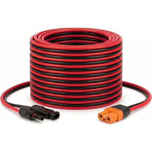 Cable de Extensión para Panel Solar XT60i de 10AWG, 25 Pies, Envío desde EE. UU., para Generador de Energía Portátil