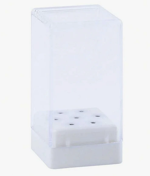 Caja de almacenamiento para brocas de taladro de uñas de 7 agujeros.
