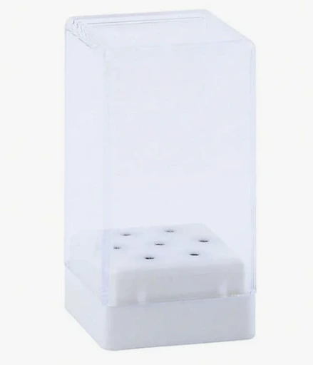 Caja de almacenamiento para brocas de taladro de uñas de 7 agujeros.