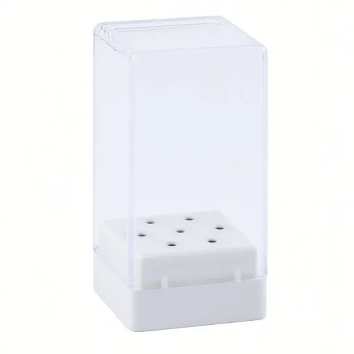 Caja de almacenamiento para brocas de taladro de uñas de 7 agujeros.
