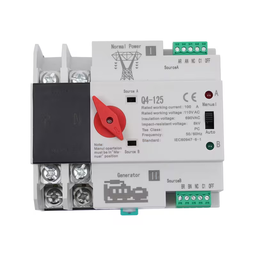 Nuevo interruptor de transferencia automático de grado industrial para generadores, con fuente de alimentación dual y capacidad de 100A. Este ATS garantiza una transferencia de energía fluida y protección de circuitos para generadores de respaldo.