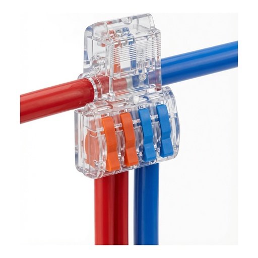 Conectores de Cable Eléctrico Tipo T Sin Pelar – Empalme Rápido de Rama Principal para LED, Cableado e Iluminación (1 Entrada 1 Salida)