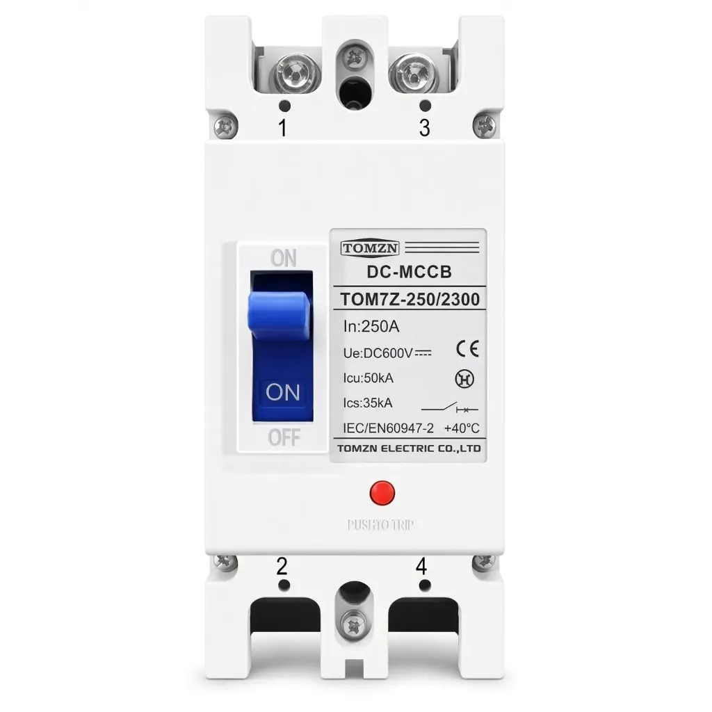 Interruptor Magnetotérmico 2P DC MCCB TOMZN 125A Protección Solar FV
