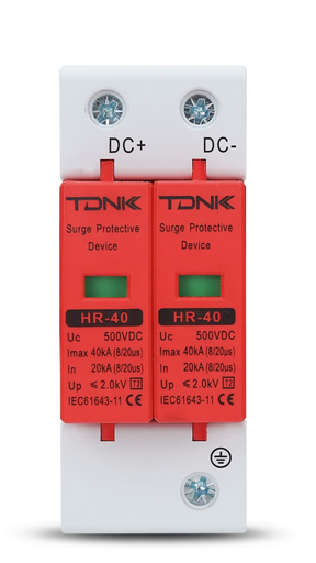 Protector de Sobretensión DC SPD 2P TDNK 500V – Protección contra Rayos para Sistemas Solares Fotovoltaicos