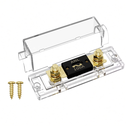 Portafusible ANL con Fusible 200A Soporte Transparente para Audio de Auto y Sistemas DC
