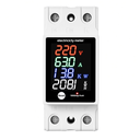 Medidor de Energía Digital DIN Rail Multifunción AC 30-400V Voltímetro Amperímetro kWh
