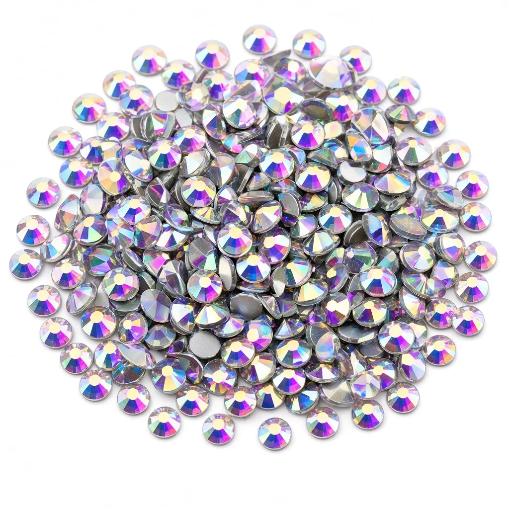 1 caja de 12 rejillas con piedras para arte de uñas, tamaño de 1.5mm a 5mm.