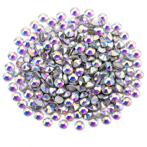 1 caja de 12 rejillas con piedras para arte de uñas, tamaño de 1.5mm a 5mm.